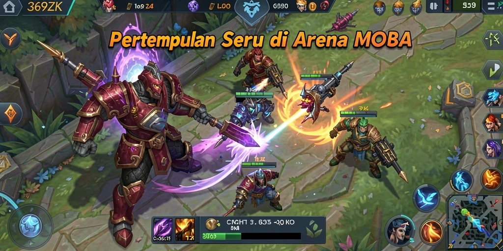 Tampilan seru gameplay MOBA di 369ZK yang mendebarkan.