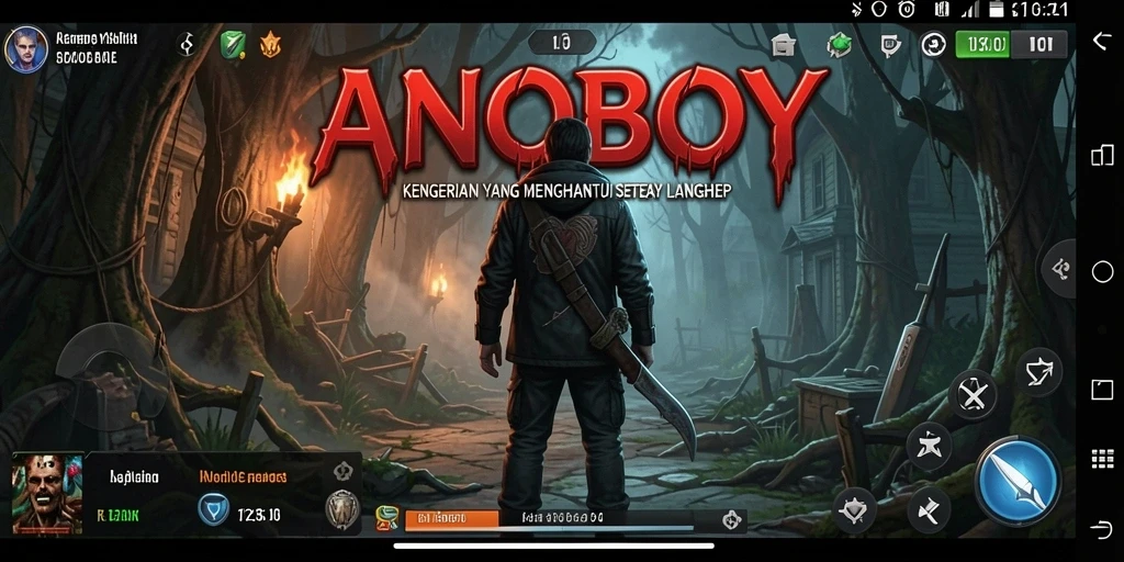 Tangkapan layar utama ANOBOY menampilkan suasana mencekam dalam gameplay.