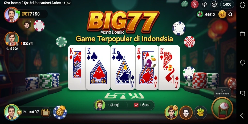 Tampilan menarik dari gameplay domino di BIG77.