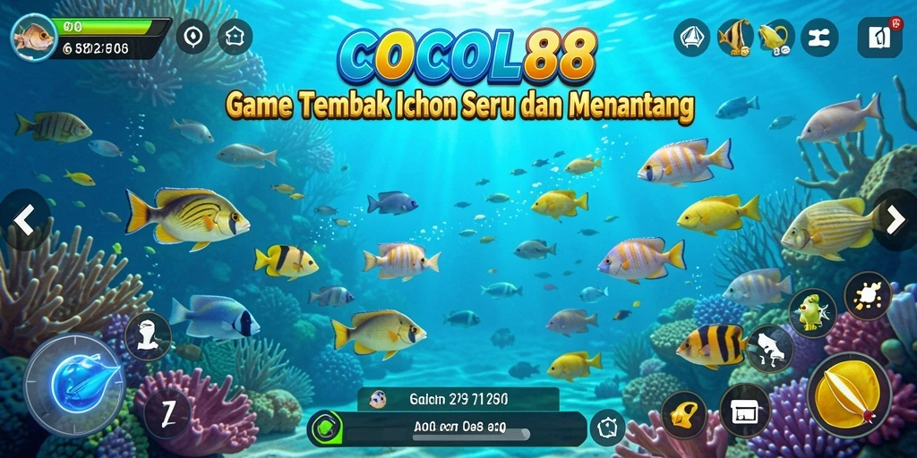 Tampilan gameplay COCOL88 yang menampilkan serunya berburu ikan.
