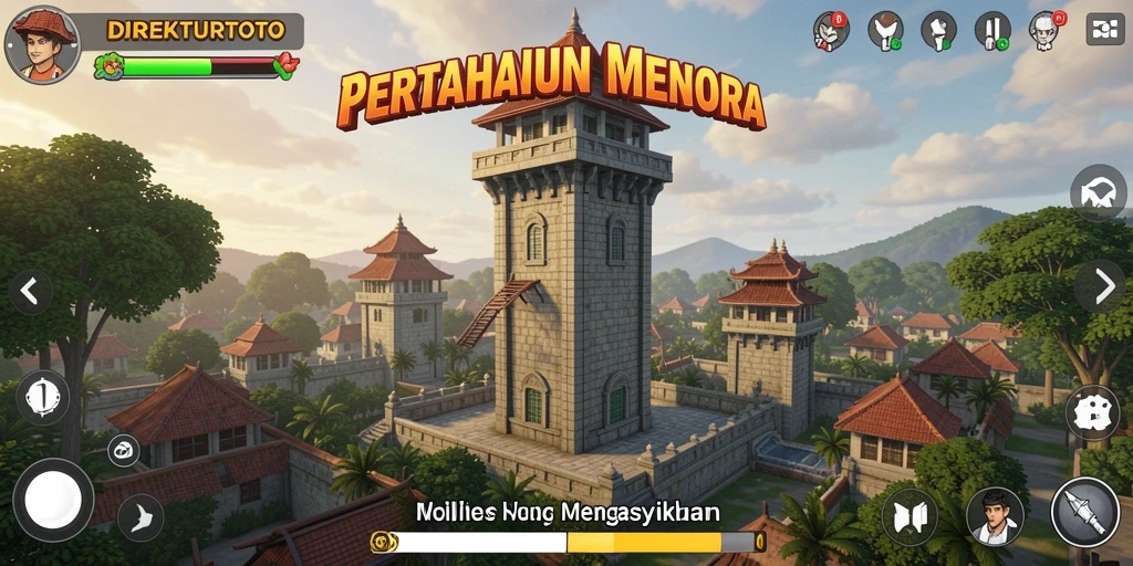 Tangkapan layar gameplay <strong>DIREKTURTOTO</strong> menunjukkan pertarungan mendebarkan dalam strategi Tower Defense.