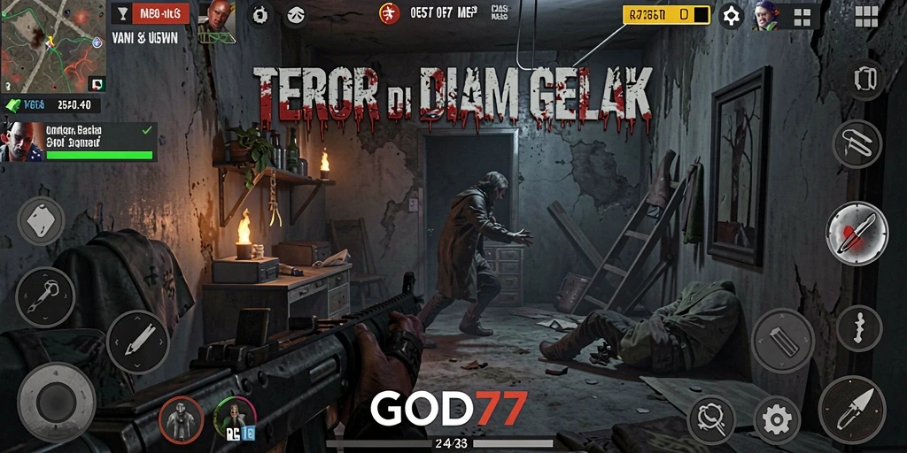 Tampilan gameplay yang menegangkan di dalam dunia Horror GOD77.