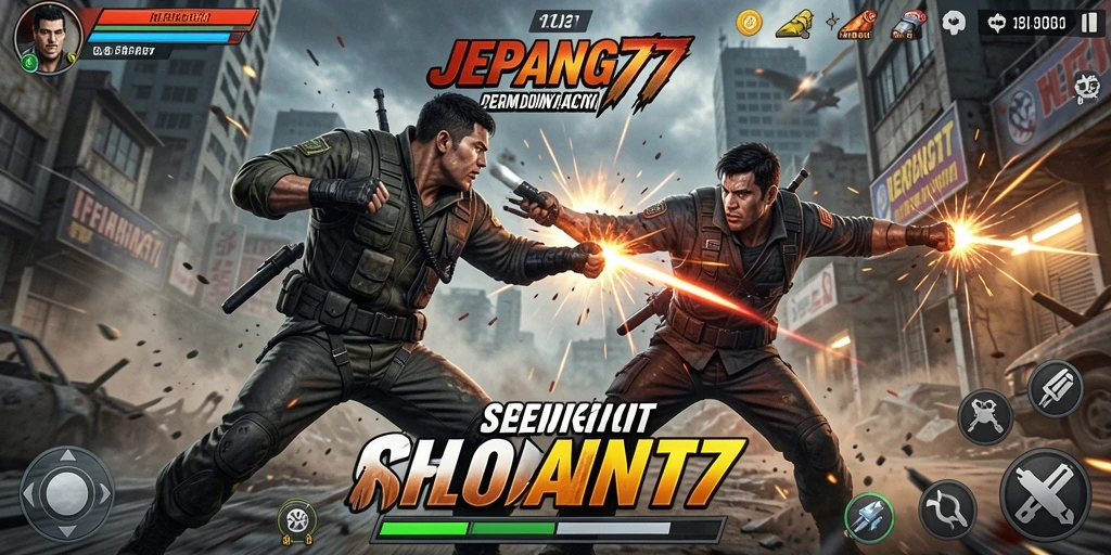 Tangkapan layar gameplay JEPANG77 dengan aksi yang menegangkan.