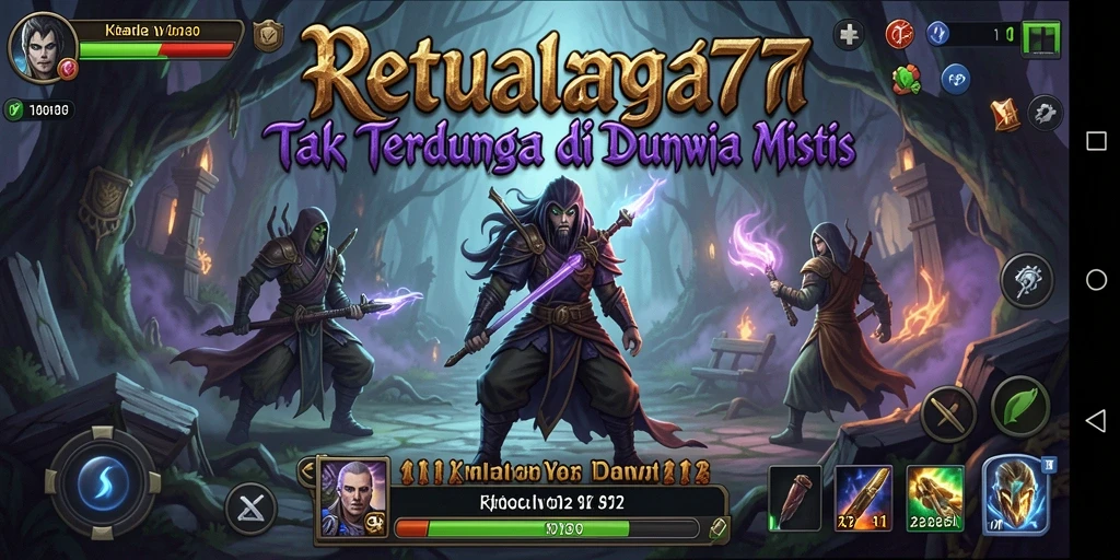 Screenshot menampilkan karakter utama dalam aksi petualangan di dunia mistis.