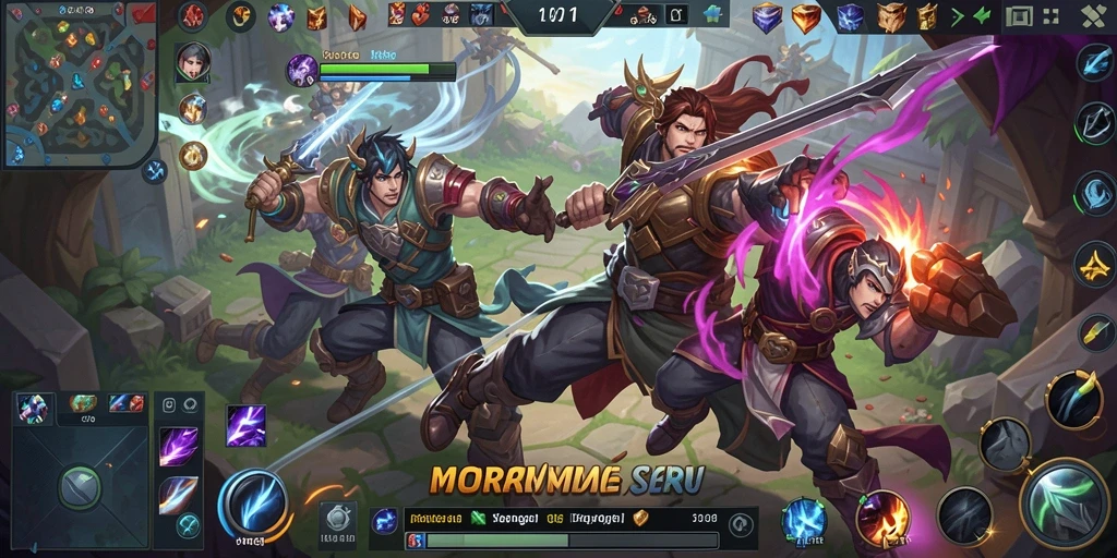 Screenshot gameplay MPOID menampilkan aksi seru di arena MOBA.