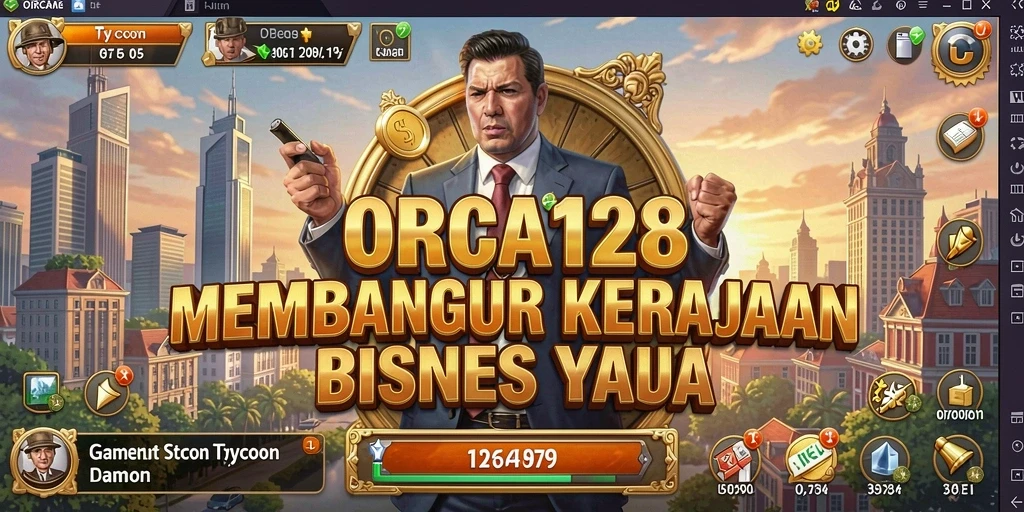 Screenshot gameplay Tycoon ORCA128 yang menarik dan interaktif.