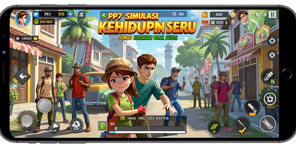 Tangkapan layar utama PP7 menampilkan gameplay menarik dari simulasi kehidupan.