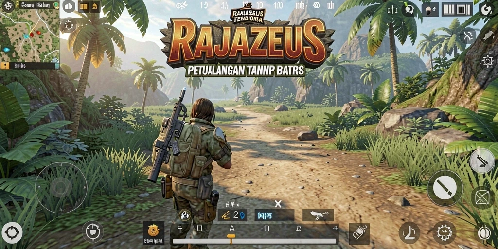 Screenshot gameplay menunjukkan petualangan seru di dunia terbuka.