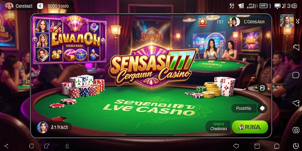 Tampilan gameplay utama SENSASI777 dalam Live Casino yang mengesankan.