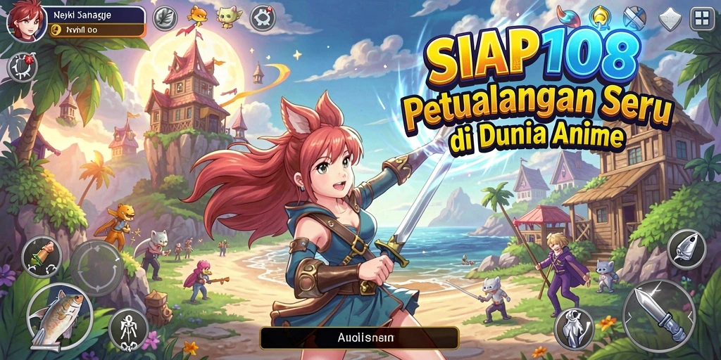 Screenshot utama SIAP108 menunjukkan aksi bertarung yang menegangkan dalam gaya anime.