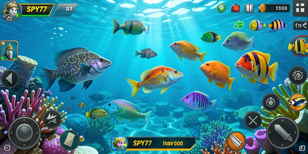 Gameplay SPY77 yang menarik dengan beragam ikan untuk diburu.