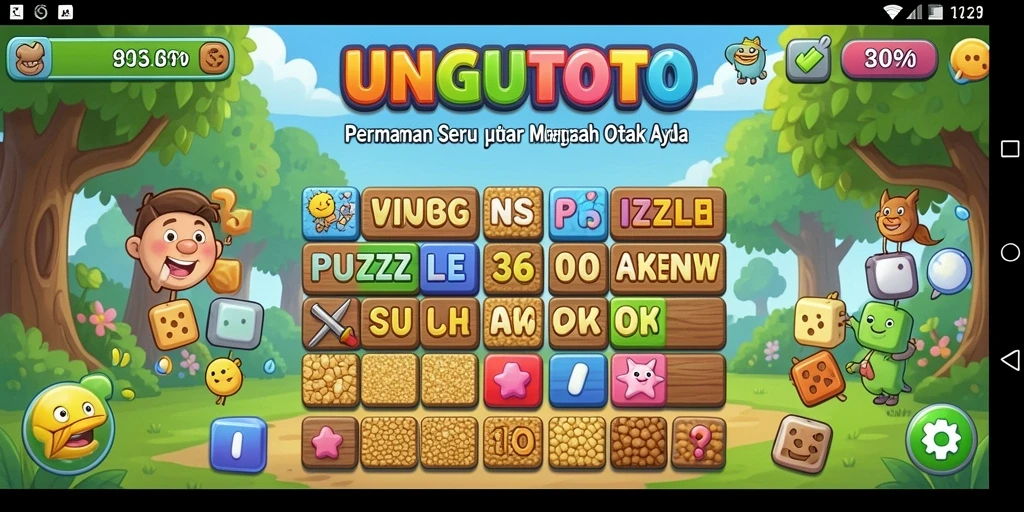 Tampilan gameplay seru UNGUTOTO yang menantang otak dalam setiap level.